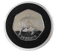 London 2012 Goalball Brilliant Uncirculated 50p Sports Coin protected in a clear acrylic coin Airtile capsule Holder