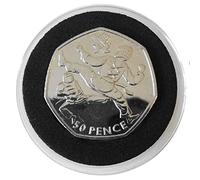 London 2012 Taekwondo Brilliant Uncirculated 50p Sports Coin protected in a clear acrylic coin Airtile capsule Holder