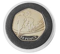 London 2012 Triathlon Brilliant Uncirculated 50p Sports Coin protected in a clear acrylic coin Airtile capsule Holder