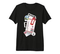 London Air Ticket Boarding Pass Plane UK England Travel Premium T-Shirt