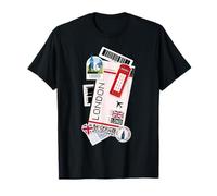 London Air Ticket Boarding Pass Plane UK England Travel T-Shirt