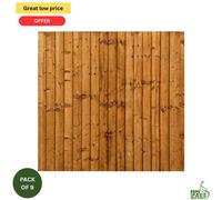 London and Essex Fencing 5Ftx6Ft Featheredge Pressure Treated Fence Panel - X9