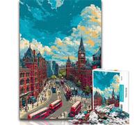 London And Paris Cityscapes Jigsaw Puzzles for Teenagers 1000 Piece Puzzle,Learning Educational Toy for Is Ideal As A Gift for The Whole Family (38x26cm)