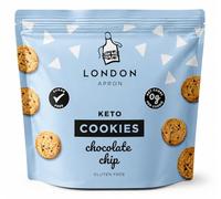 London Apron Mini Keto Cookies - Low Carb Chocolate Chip Cookies, 0g Net Carbs per Biscuit, No Added Sugar Keto Snacks, Made with Butter, Gluten Free, 230g Bag