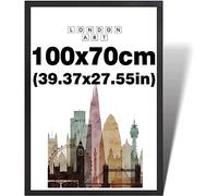 London Art 100x70cm Maxi Photo Frames-Poster Frame For Large Picture Print-Black Color Photo Frames With HD Perspex Front-Modern Style Picture Frame For Home&Office Décor(Black)100x70cm(39.37x27.55in)