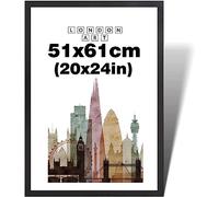 London Art 51x61cm Picture Poster Frame For Personalized Photos-Jigsaw Puzzle-Certificates- 20x24in Wall Picture Hanging Frames For Horizontal & Vertical Display Of Pictures (Black)