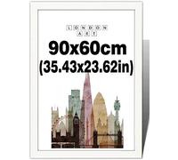 London Art 90x60cmLarge White Picture Frames-Maxi Poster & Photo Frames With HD Perspex-Solid MDF Wood-Perfect For Gallery Wall Art-Home & Office Décor(White) (90x60cm (35.43x23.62in))