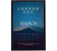 London Art large photo frame of size 45x65cm- Clear Perspex Front & Wall Mounting - 17.7x25.5inch picture Frame - jigsaw Puzzle certificate & Art project Frame- (Black)