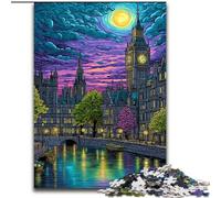 London at Night Adult Jigsaws 1000 Pieces Difficult, Challenging Game And Family Play Birthday Present, Gifts, Wall Art (26x38cm)