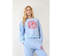 LONDON ATTITUDE Women's Relaxed Fit Printed Sweatshirt in Sky Blue in Baby Blue | Size: XS LONDON ATTITUDE Baby Blue XS