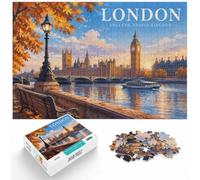London Autumn Scene Adult Jigsaw Puzzle 1000pcs (38x26cm) | For relaxed weekends at home: 1000-piece jigsaw puzzle for adults; with 1000 pieces to keep the challenge engaging.