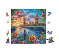 London Big Ben 100 Piece Complete Jigsaw Puzzle Set Teens Beginners Mind Relaxation Puzzle Fans Group Play Anniversary Fathers Gift Thick Cardboard 28x28cm