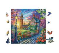 London Big Ben 100 Pieces Classic Jigsaw Puzzle Puzzle for Adults Concentration Training Wall Art Mental Exercise Halloween Durable Cardboard 28x28cm