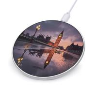 London Big Ben at Dawn Funny Charger Pad with USB Cable | 10W Max Fast Charging Stand Fit for Most Cell Phone (No AC Adapter)