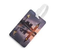 London Big Ben at Dawn Funny Luggage Tag Identifiers Travel Bag Tags with Name ID Label for Suitcase Backpack