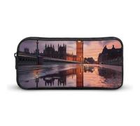 London Big Ben at Dawn Funny Pen Case Pencil Large Pouch Stationery Bag Makeup Cosmetic Organizer for Men Women