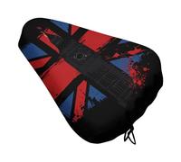 London Big Ben British Union Jack Flag Bike Seat Cover with Drawstring Bicycle Saddle Cover for Outdoor & Indoor