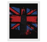 London Big Ben British Union Jack Flag Diamond Painting Kits for Adults Full Square Drill Diamond Art 16"x20"