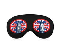 London Big Ben British Union Jack Flag Eye Mask for Sleeping Blackout Night Blindfold with Adjustable Strap for Men Women Travel Yoga Nap