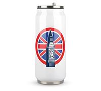 London Big Ben British Union Jack Flag Funny Insulated Tumbler Coffee Mug Travel Can With Lid & Straw Beer Stainless Steel Cup 10oz/17oz