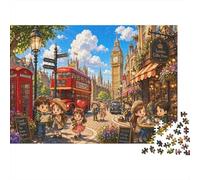 London Big Ben City View 1000 Piece Jigsaw Puzzle,Premium Cardboard,Impossible Challenge,Educational Toy,Home Wall Decor,Gift Idea,Adults & Kids 14+,Stress Relief 38x26cm