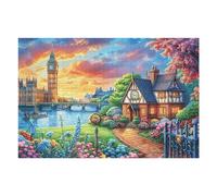 London Big Ben Clock Tower River Urban 1000 Piece Jigsaw Puzzle for Adults Fun Creative And Relaxing for Home Or Family 1000 PCS（75x50cm）