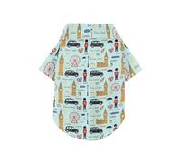 London Big Ben Great Britain Travel Summer Dog Shirts Collared Polo T-Shirts Button Up Soft, Lightweight, and Breathable Pet Shirts Puppy Clothes Perfect for Everyday Wear, and Photoshoots XL