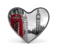 London Big Ben Phone Box Brooch Pins Heart Badge Button Tie Lapel Backpack Pin Decoration for Women Men