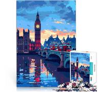 London Big Ben Pixel ArtJigsaw Puzzle for teenagers 1000 Pieces Learning Educational Toy Wishlist with Santa Claus 38x26cm