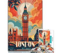 London Big Ben Poster Jigsaw Puzzles for Adults 1000 Jigsaws,Family Game Stress Reliever Difficult Challenge Secret Santa Gifts 38x26cm