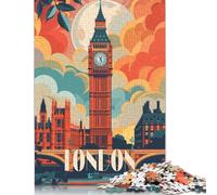 London Big Ben Poster Puzzle for Adults 1000 Pieces Paper Puzzles for Adults & Teenager Educational Game Challenge Toy 38x26cm/1000pcs