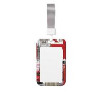 London Big Ben Print Id Badge Holder Sliding Card Holder Vertical Card Protector Cover Case Teacher Lanyard for Office Women Men