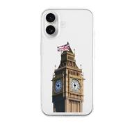 London Big Ben Printed Phone Case Compatible with iPhone 16 Series TPU Anti-fingerprint Protective Cover for Women Men