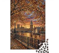 London Big Ben Recycled Paper Jigsaw Puzzle 1000 Piece Thames River Birthday Gift Memory Improvement Party Game Wall Decor 70x50cm/1000pcs