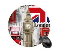London Big Ben Round Mouse Pad Non-Slip Rubber Base Mousepad Waterproof Small Mouse Mat Cute Computer Mouse Mat for Office, Home, Gaming, Laptop 7.8 X 7.8 Inches