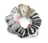 London Big Ben Scrunchies Satin Elastic Hair Ties Elastics Ponytail Holder Hair Elastic Bands Soft Hair Accessories