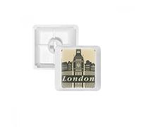 London Big Ben Stamp Silhouette Britain UK PBT Keycaps for Mechanical Keyboard White OEM No Marking Print