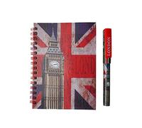 London Big Ben Union Jack Design A6 Size Notebook Notepad & Pen
