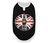 London Big Ben Union Jack Vintage UK Flag Dog Shirts Patterned Pet Clothes Tank Top Sleeveless T-Shirt for Cats Puppy XL