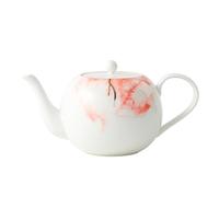 London Boutique Teapot, Teapots for 4 with Built-in Filter for Loose Leaf Tea, 1.2L Large Teapot, White Teapot with Gold Rim, Lightweight, Fine China Teapot Set Perfect Tea Maker for Tea Lovers