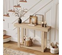London Boutique 117Cm Narrow Console Table, 2 Tier Wooden Hallway Table, Slim Sofa Table For Entryway Living Room, Brown