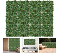 London Boutique 12 Pack Artificial Hedge Panels, 50X50Cm Trellis Panel, Garden Privacy Screen, Fence Screening