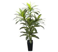 London Boutique 180 Cm Artificial Dracaena Tree, Tall Artificial Plant Indoor, White Planter, Fake Floor Plant For Home Office