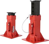 London Boutique 2 Pack 22T Pin Type Jack Stands, Pin-Style Supports For Trucks & Rvs, 33 To 50 Cm Adjustable, Garage Use, Red