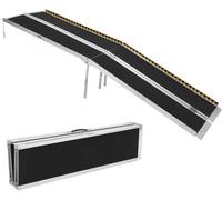 London Boutique 305Cm Portable Folding Mobility Scooter Ramp With Non-Slip Surface & Reflective Safety Strips For Steps, Vans