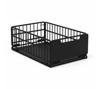 London Boutique 43X25X18Cm Pull Out Cabinet Organiser, Foldable Steel No Drill Cupboard Storage, Under Sink Organiser, Black
