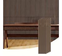 London Boutique 8PCS 120×60cm Wood Slat Acoustic Wall Panels Sound Absorbing Panels in Light Oak London Boutique Light Oak
