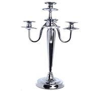 London Boutique Candlesticks Holders Candelabra Silver Solid Brass Decorative Centerpieces Wedding Birthday Gift 3 Arms or 5 Arms (5 Arms)