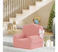 London Boutique Convertible Kids Couch Sofa Bed 2-in-1 Folding Toddler Couch Chair in Pink London Boutique Pink
