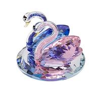 London Boutique Crystal Blue Pink Swan Wedding Couple Anniversaries Gift Present In White Gift Box